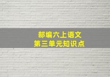 部编六上语文第三单元知识点