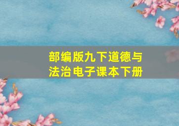 部编版九下道德与法治电子课本下册