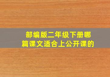 部编版二年级下册哪篇课文适合上公开课的