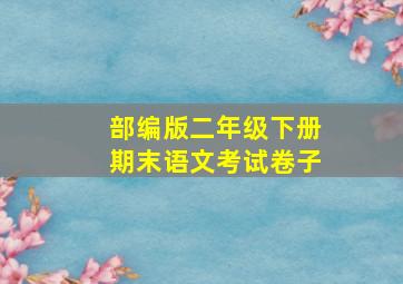 部编版二年级下册期末语文考试卷子