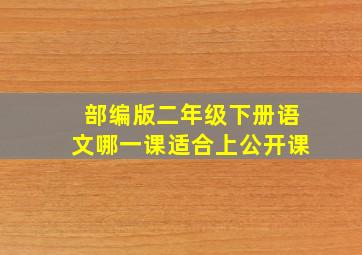 部编版二年级下册语文哪一课适合上公开课