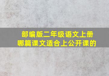 部编版二年级语文上册哪篇课文适合上公开课的