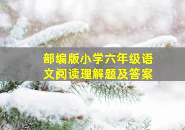 部编版小学六年级语文阅读理解题及答案