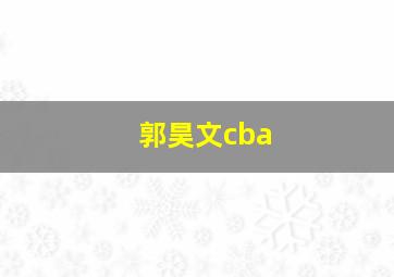 郭昊文cba