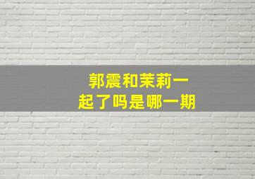 郭震和茉莉一起了吗是哪一期