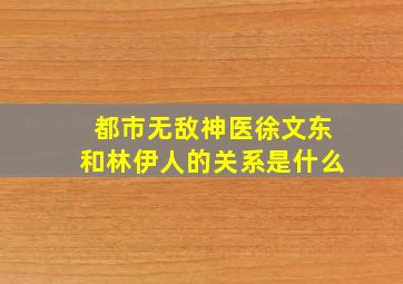 都市无敌神医徐文东和林伊人的关系是什么