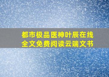 都市极品医神叶辰在线全文免费阅读云端文书