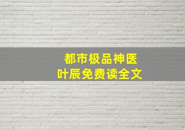 都市极品神医叶辰免费读全文