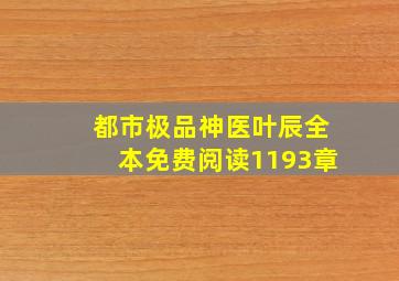 都市极品神医叶辰全本免费阅读1193章