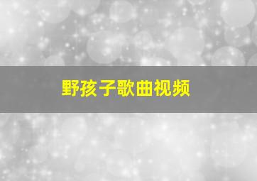 野孩子歌曲视频