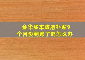 金华买车政府补贴9个月没到账了吗怎么办