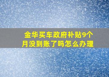 金华买车政府补贴9个月没到账了吗怎么办理