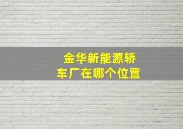 金华新能源轿车厂在哪个位置