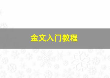 金文入门教程