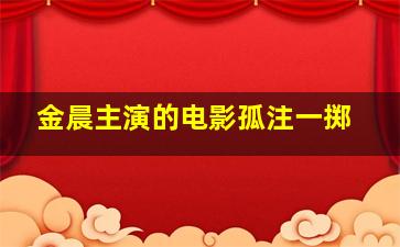 金晨主演的电影孤注一掷