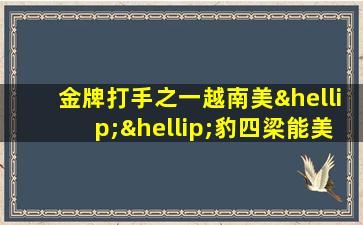 金牌打手之一越南美……豹四梁能美