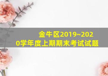 金牛区2019~2020学年度上期期末考试试题