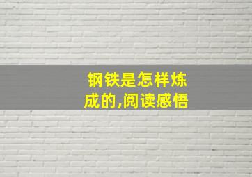 钢铁是怎样炼成的,阅读感悟