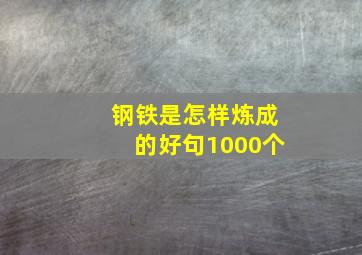 钢铁是怎样炼成的好句1000个