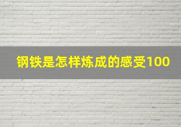 钢铁是怎样炼成的感受100