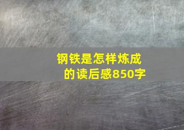 钢铁是怎样炼成的读后感850字