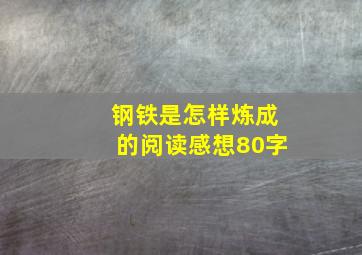 钢铁是怎样炼成的阅读感想80字