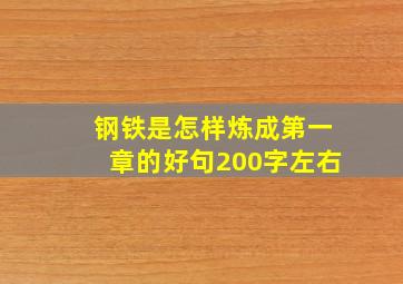 钢铁是怎样炼成第一章的好句200字左右