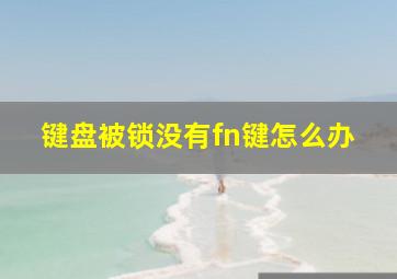 键盘被锁没有fn键怎么办