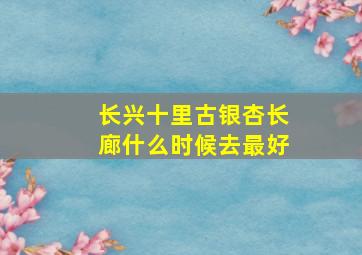 长兴十里古银杏长廊什么时候去最好