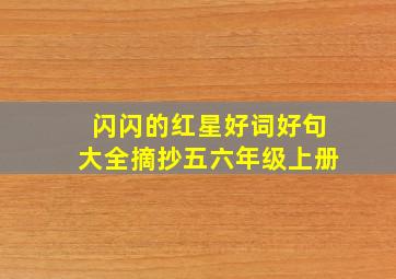 闪闪的红星好词好句大全摘抄五六年级上册