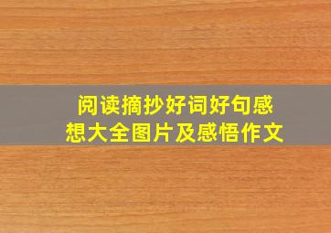 阅读摘抄好词好句感想大全图片及感悟作文