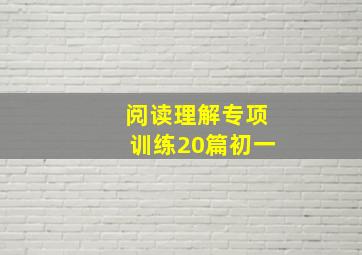 阅读理解专项训练20篇初一