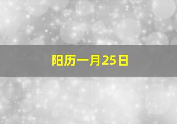 阳历一月25日