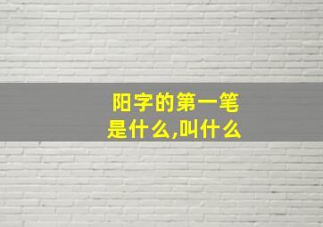 阳字的第一笔是什么,叫什么