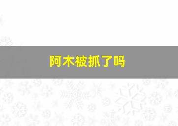 阿木被抓了吗