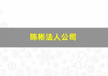 陈彬法人公司