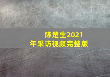 陈楚生2021年采访视频完整版