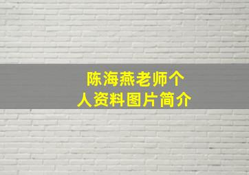 陈海燕老师个人资料图片简介