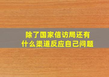 除了国家信访局还有什么渠道反应自己问题