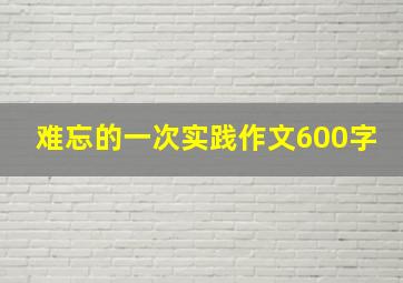 难忘的一次实践作文600字