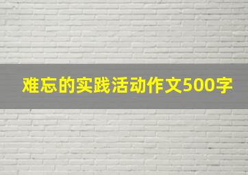 难忘的实践活动作文500字