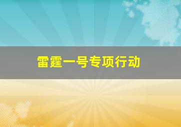 雷霆一号专项行动