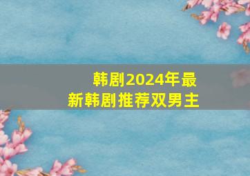 韩剧2024年最新韩剧推荐双男主