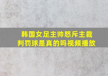 韩国女足主帅怒斥主裁判罚球是真的吗视频播放