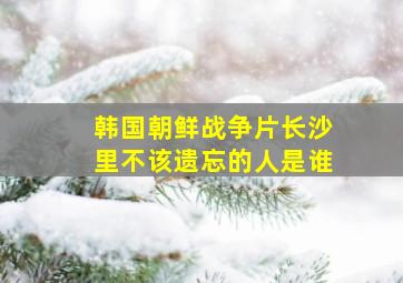 韩国朝鲜战争片长沙里不该遗忘的人是谁