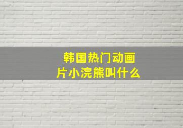 韩国热门动画片小浣熊叫什么