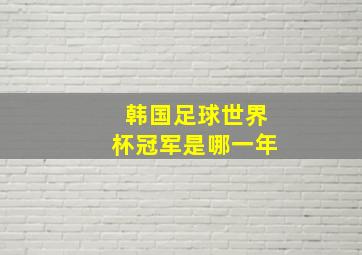 韩国足球世界杯冠军是哪一年