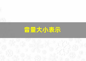 音量大小表示