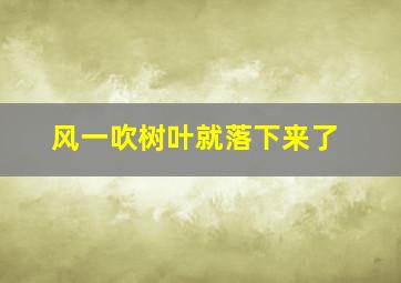 风一吹树叶就落下来了