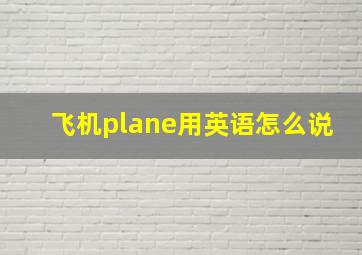 飞机plane用英语怎么说